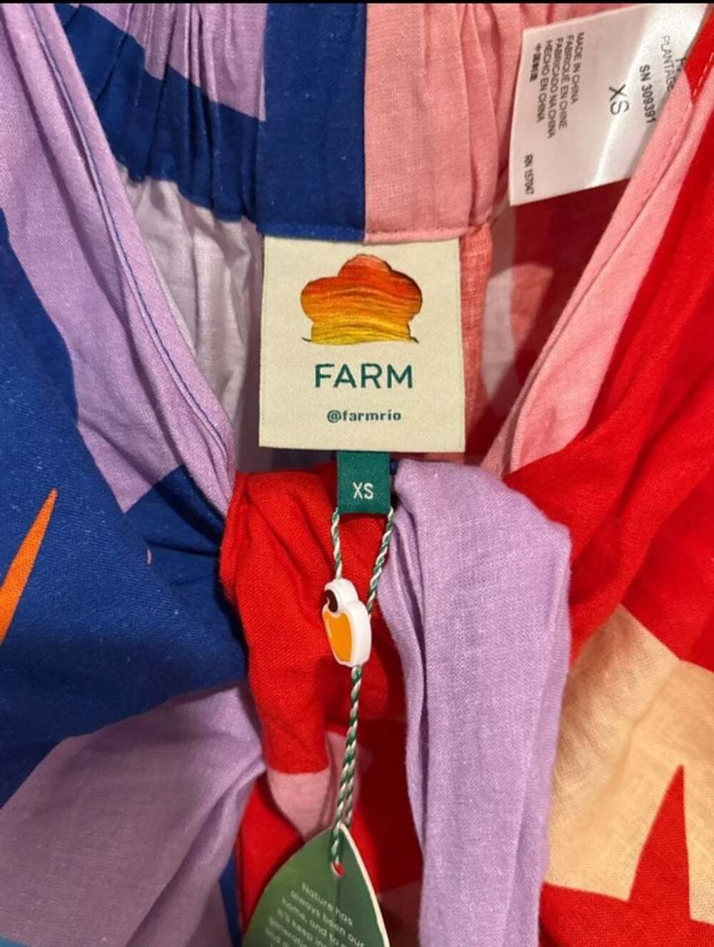 Farm Rio Brasil Bahia Scarves Linen Midi Skirt Multi Colorful Sz XS - Picture 12 of 15